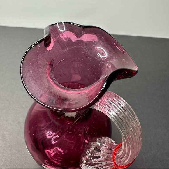 Pilgrims Cranberry Glass Pitcher - Picture 4 of 4